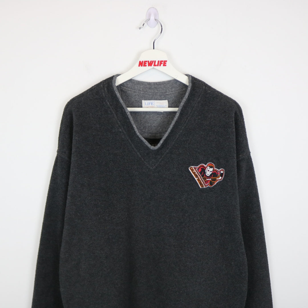 Vintage 90's Calgary Hitman WHL Fleece Sweater - L-NEWLIFE Clothing