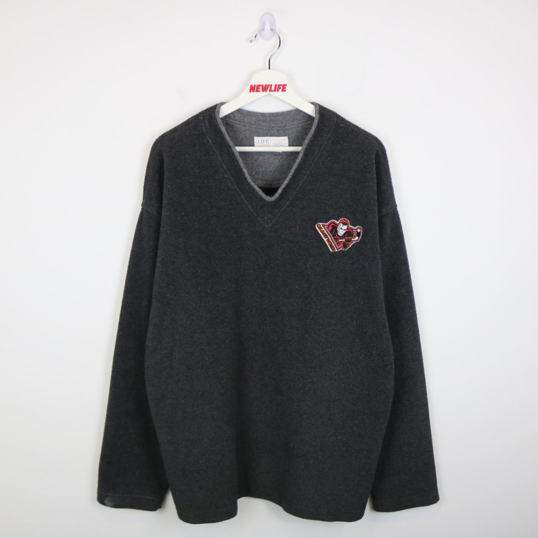 Vintage 90's Calgary Hitman WHL Fleece Sweater - L-NEWLIFE Clothing