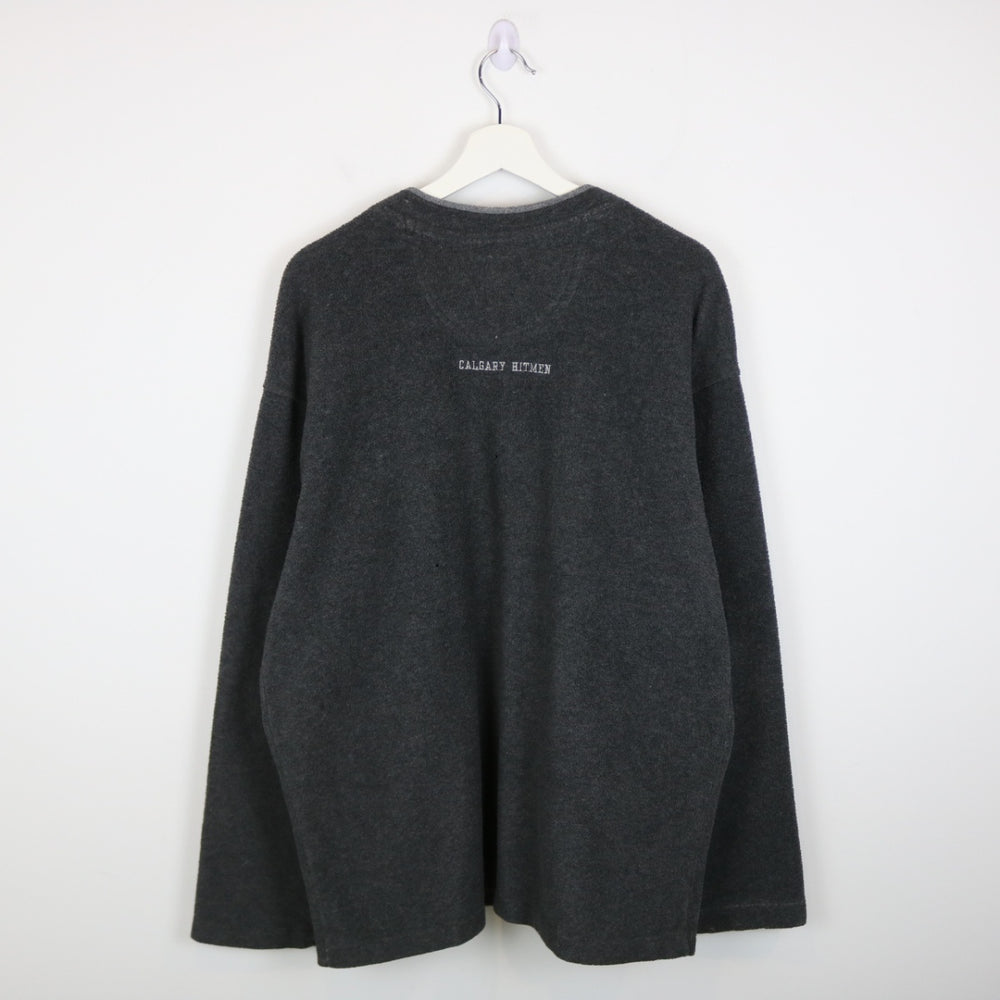 Vintage 90's Calgary Hitman WHL Fleece Sweater - L-NEWLIFE Clothing