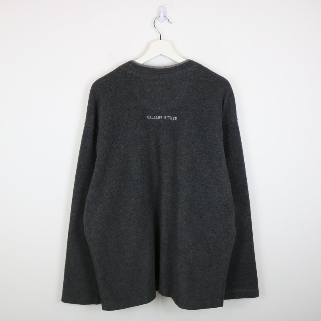 Vintage 90's Calgary Hitman WHL Fleece Sweater - L-NEWLIFE Clothing