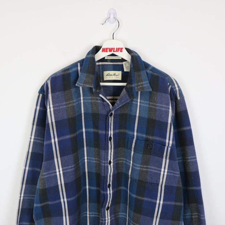 Vintage 90's Eddie Bauer Plaid Flannel Button Up - XL-NEWLIFE Clothing