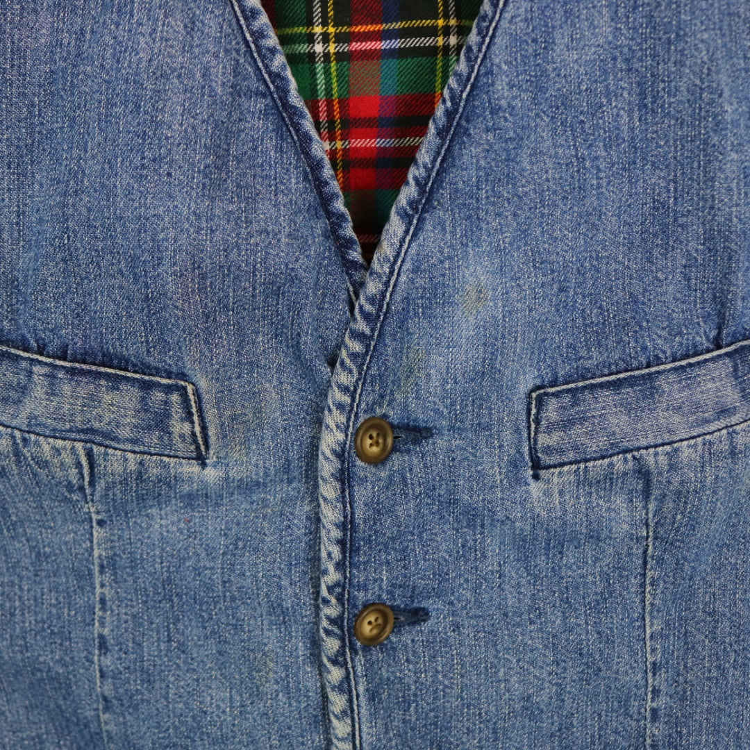 Vintage 90's GAP Flannel Lined Denim Vest - S-NEWLIFE Clothing