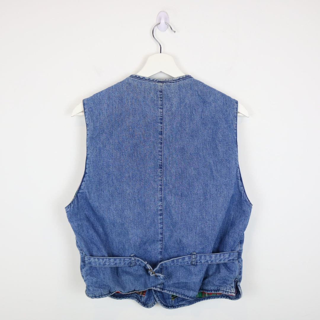Vintage 90's GAP Flannel Lined Denim Vest - S-NEWLIFE Clothing