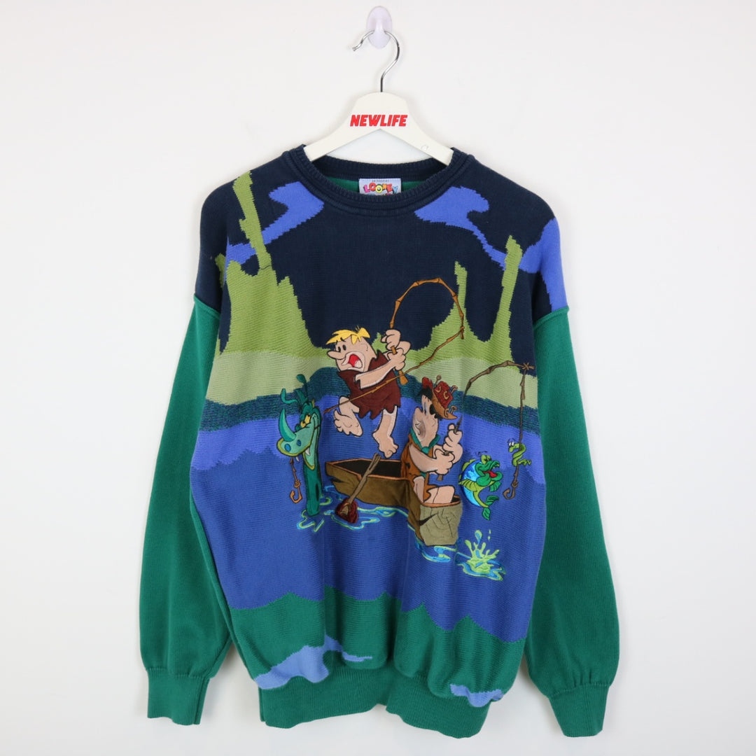 Vintage 90's Looney Tunes Flintstone Limited Edition Knit Sweater - L-NEWLIFE Clothing