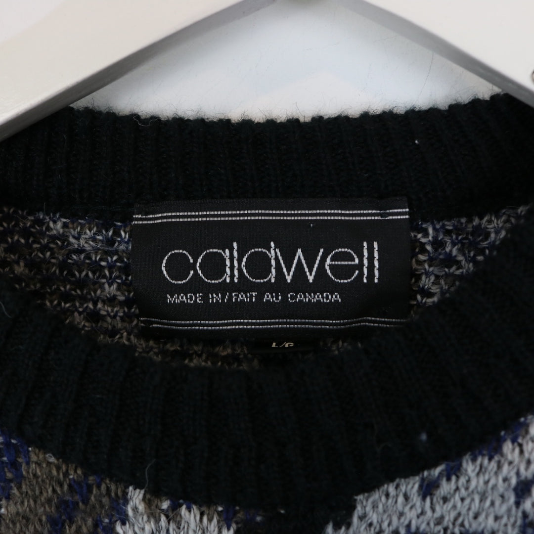 Vintage 80's Caldwell Patterned Knit Sweater - M-NEWLIFE Clothing