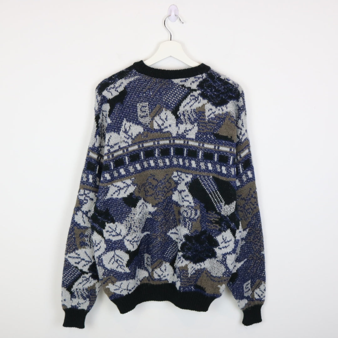 Vintage 80's Caldwell Patterned Knit Sweater - M-NEWLIFE Clothing