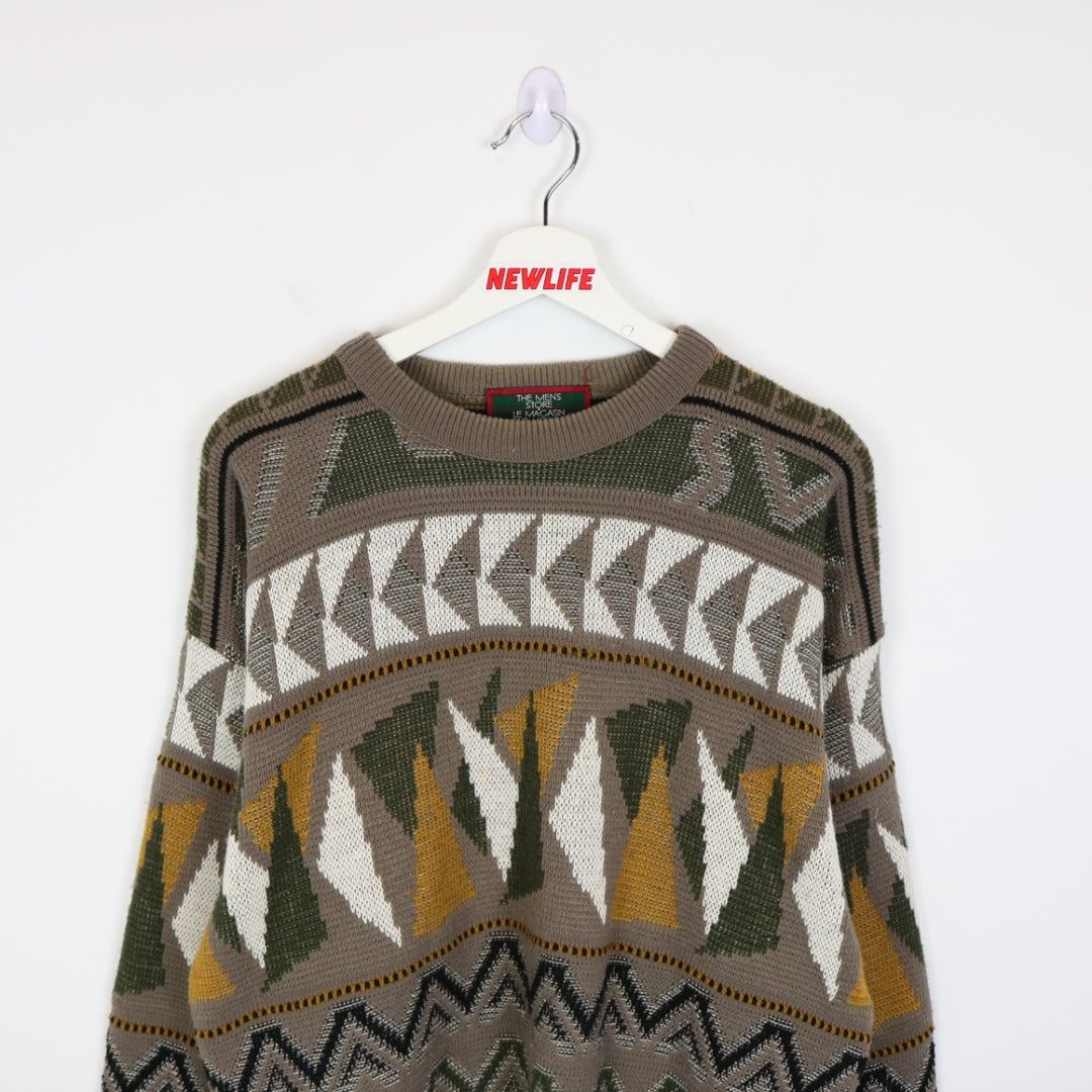 Vintage 80's Sears Patterned Knit Sweater - M-NEWLIFE Clothing