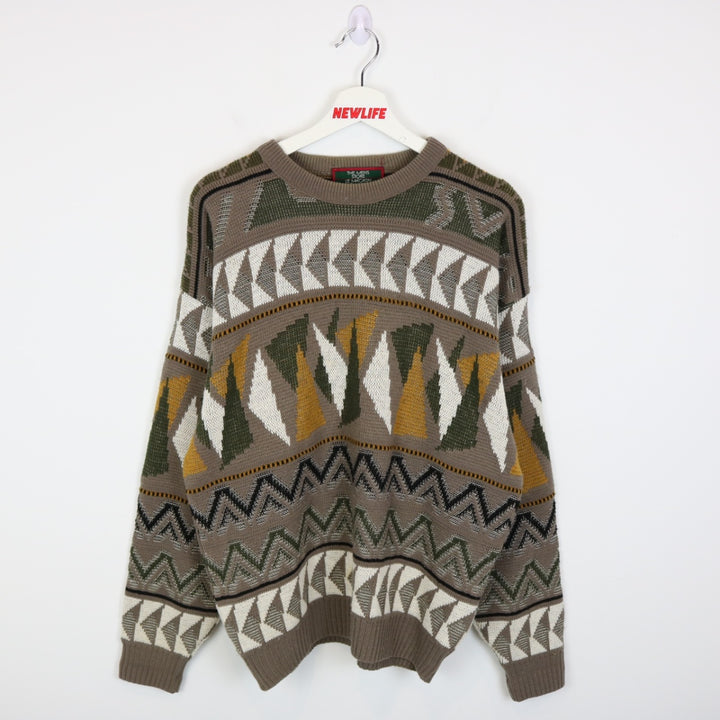 Vintage 80's Sears Patterned Knit Sweater - M-NEWLIFE Clothing