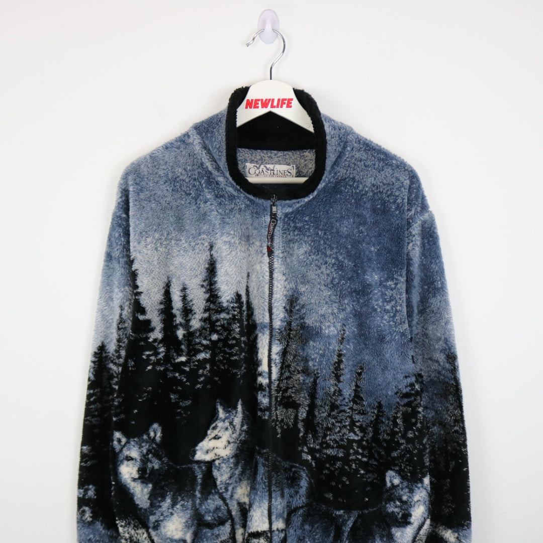 Vintage 90's Wolf Fleece Nature Jacket - M-NEWLIFE Clothing