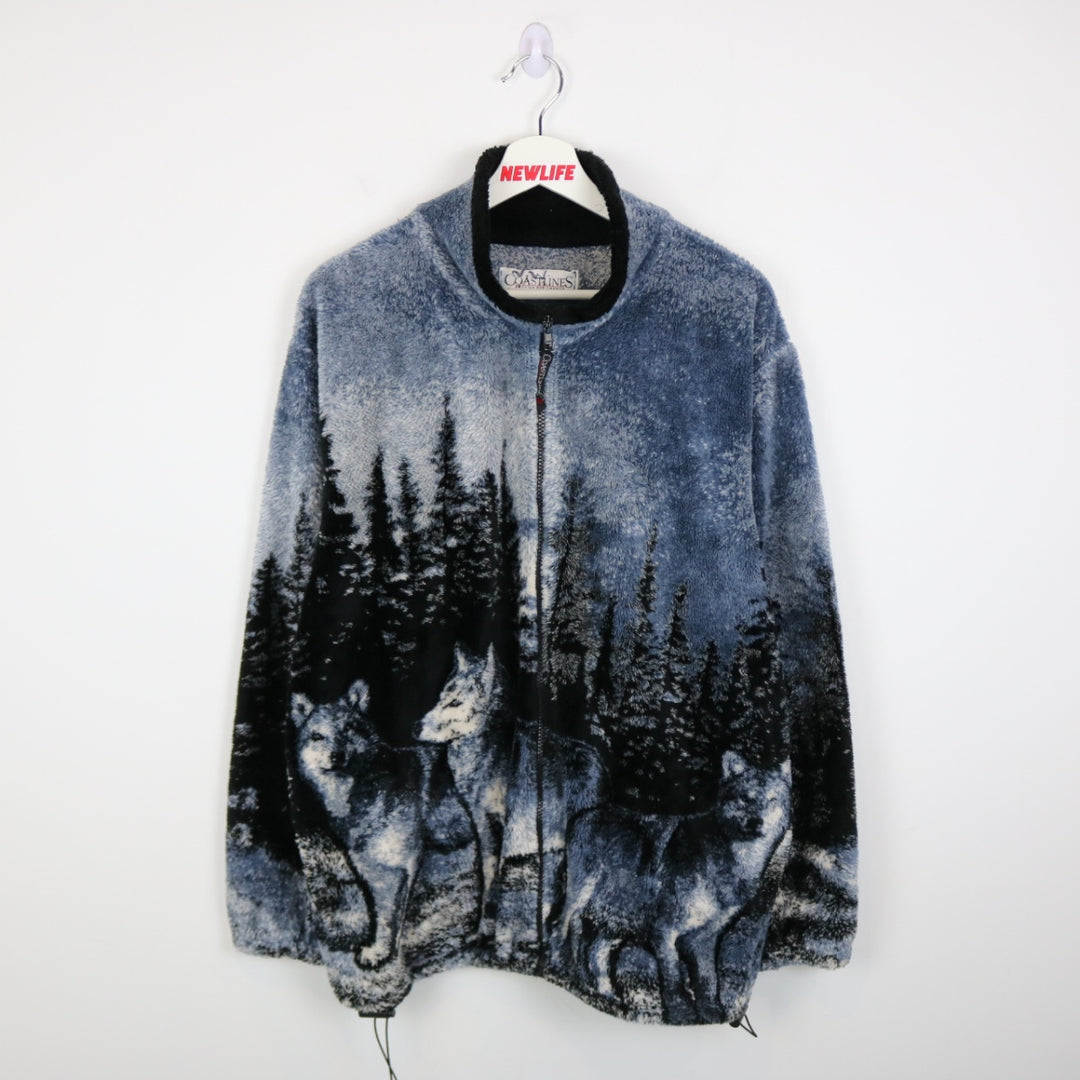 Vintage 90's Wolf Fleece Nature Jacket - M-NEWLIFE Clothing