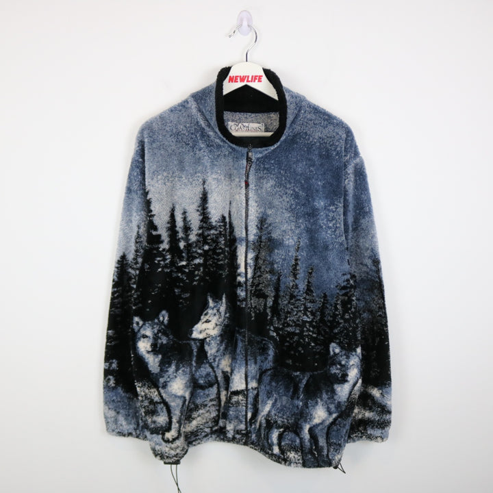 Vintage 90's Wolf Fleece Nature Jacket - M-NEWLIFE Clothing