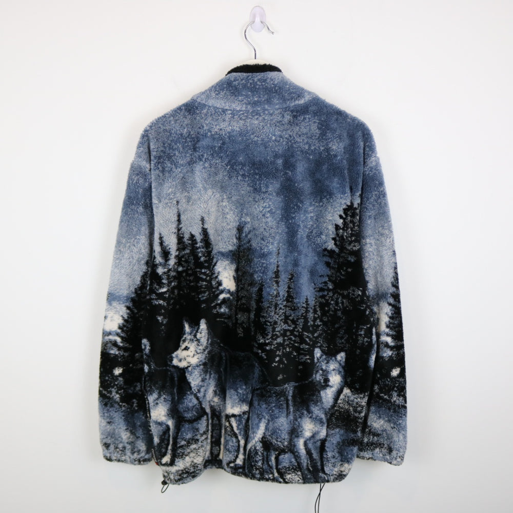 Vintage 90's Wolf Fleece Nature Jacket - M-NEWLIFE Clothing