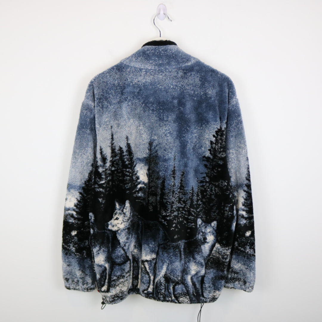 Vintage 90's Wolf Fleece Nature Jacket - M-NEWLIFE Clothing