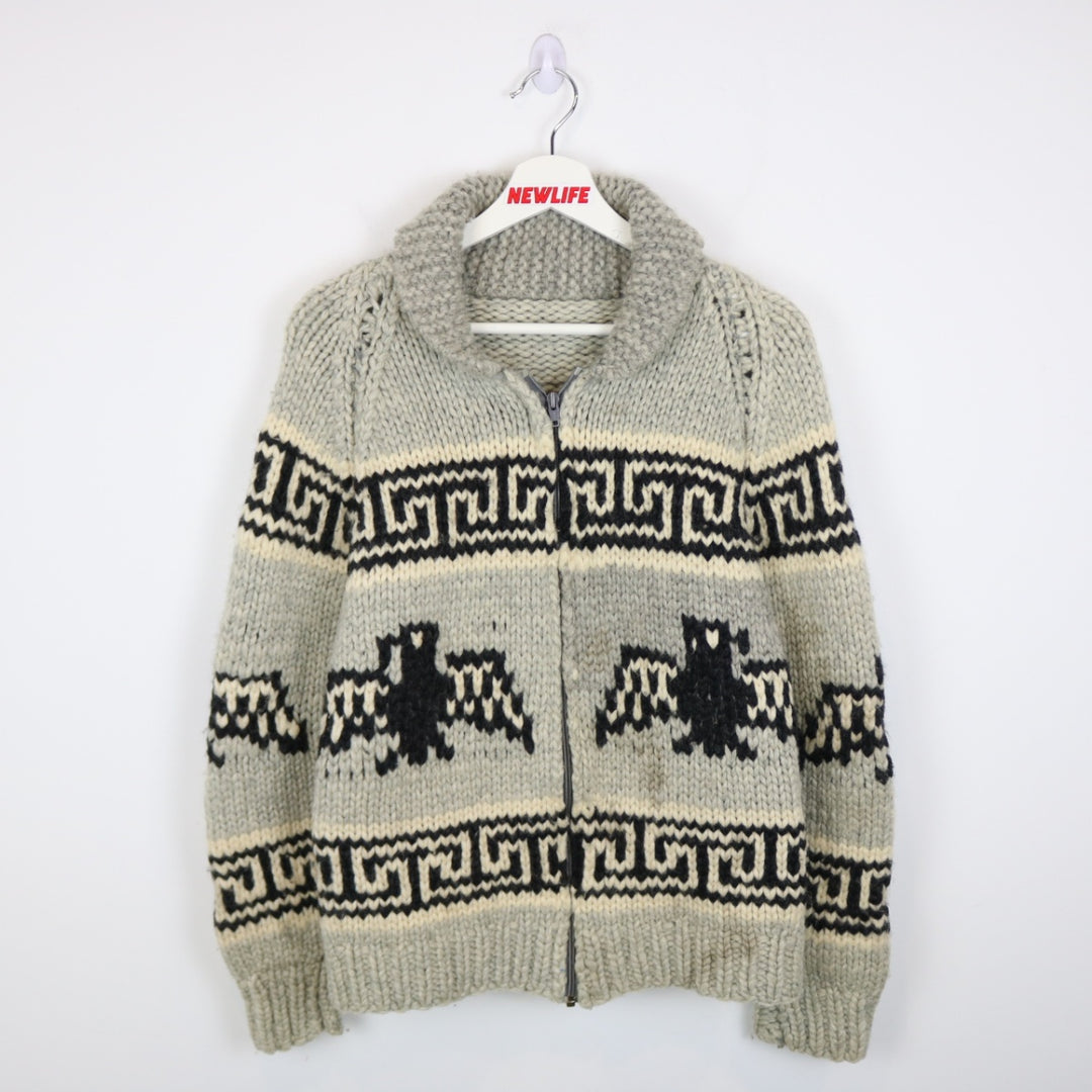 Vintage Eagle Nature Cowichan Knit Jacket - XS-NEWLIFE Clothing