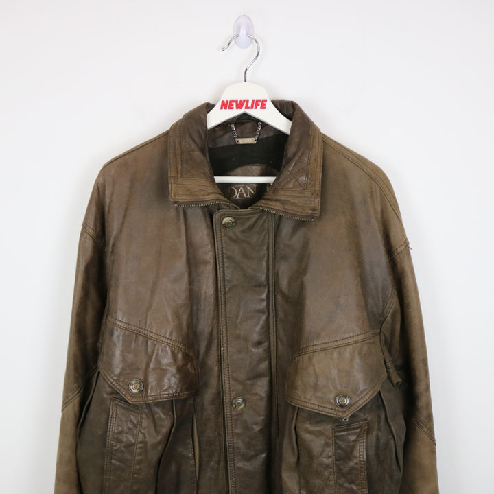 Vintage 90's Danier Leather Bomber Jacket - L-NEWLIFE Clothing