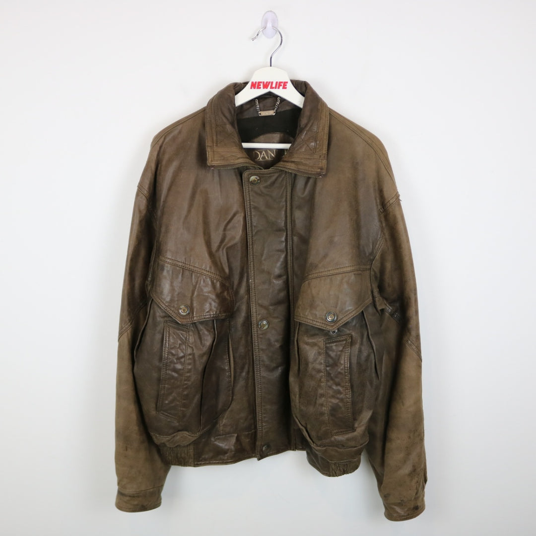 Vintage 90's Danier Leather Bomber Jacket - L-NEWLIFE Clothing