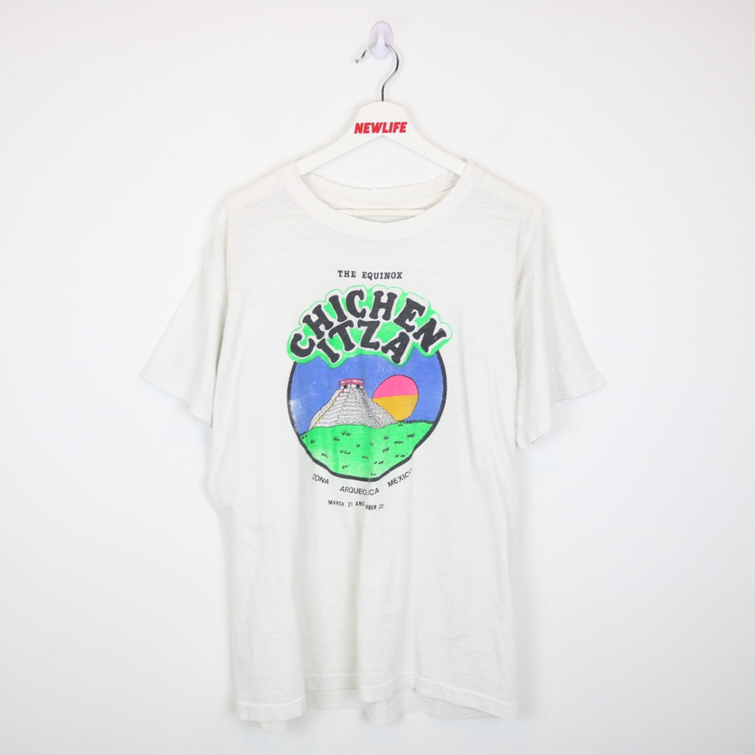 Vintage 90's The Quinox Chichen Itza Mexico Tee - L-NEWLIFE Clothing