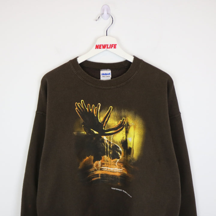 Vintage 00's Moose Nature Crewneck - L-NEWLIFE Clothing