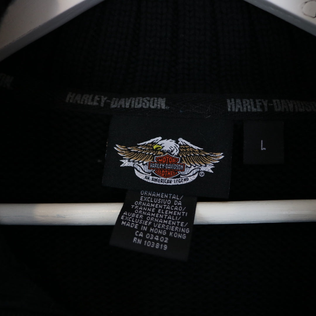 Vintage Harley Davidson Knit Zip Up Jacket - M-NEWLIFE Clothing