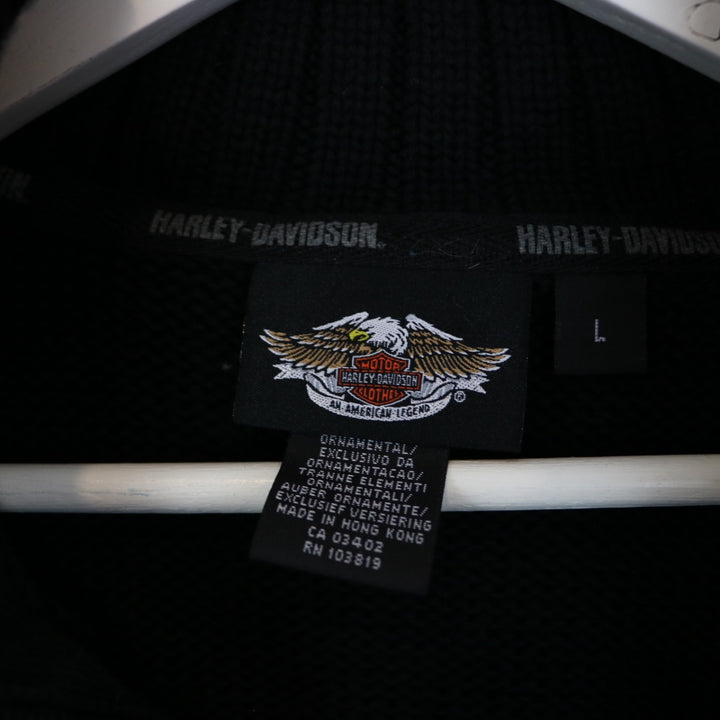 Vintage Harley Davidson Knit Zip Up Jacket - M-NEWLIFE Clothing