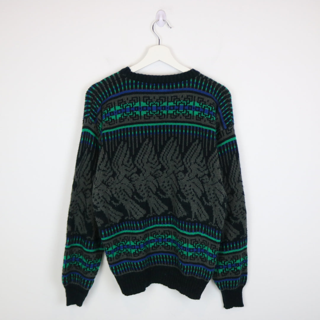 Vintage 80's Fellini Patterned Knit Sweater - S-NEWLIFE Clothing
