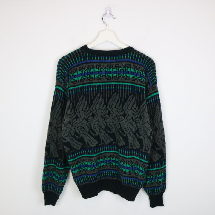 Vintage 80's Fellini Patterned Knit Sweater - S-NEWLIFE Clothing