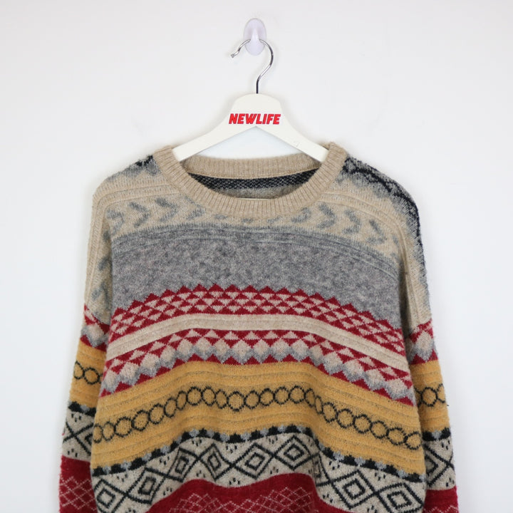 Vintage Patterned Knit Sweater - M-NEWLIFE Clothing