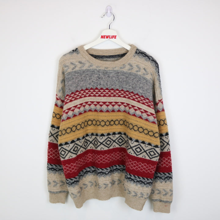 Vintage Patterned Knit Sweater - M-NEWLIFE Clothing