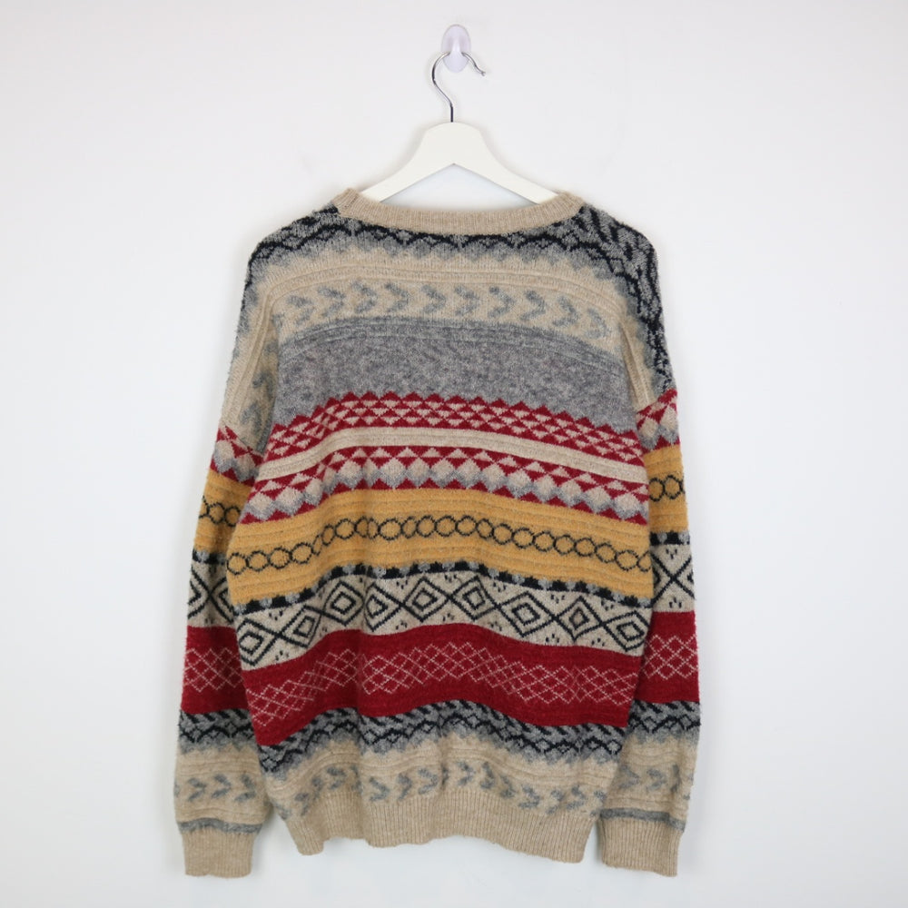 Vintage Patterned Knit Sweater - M-NEWLIFE Clothing