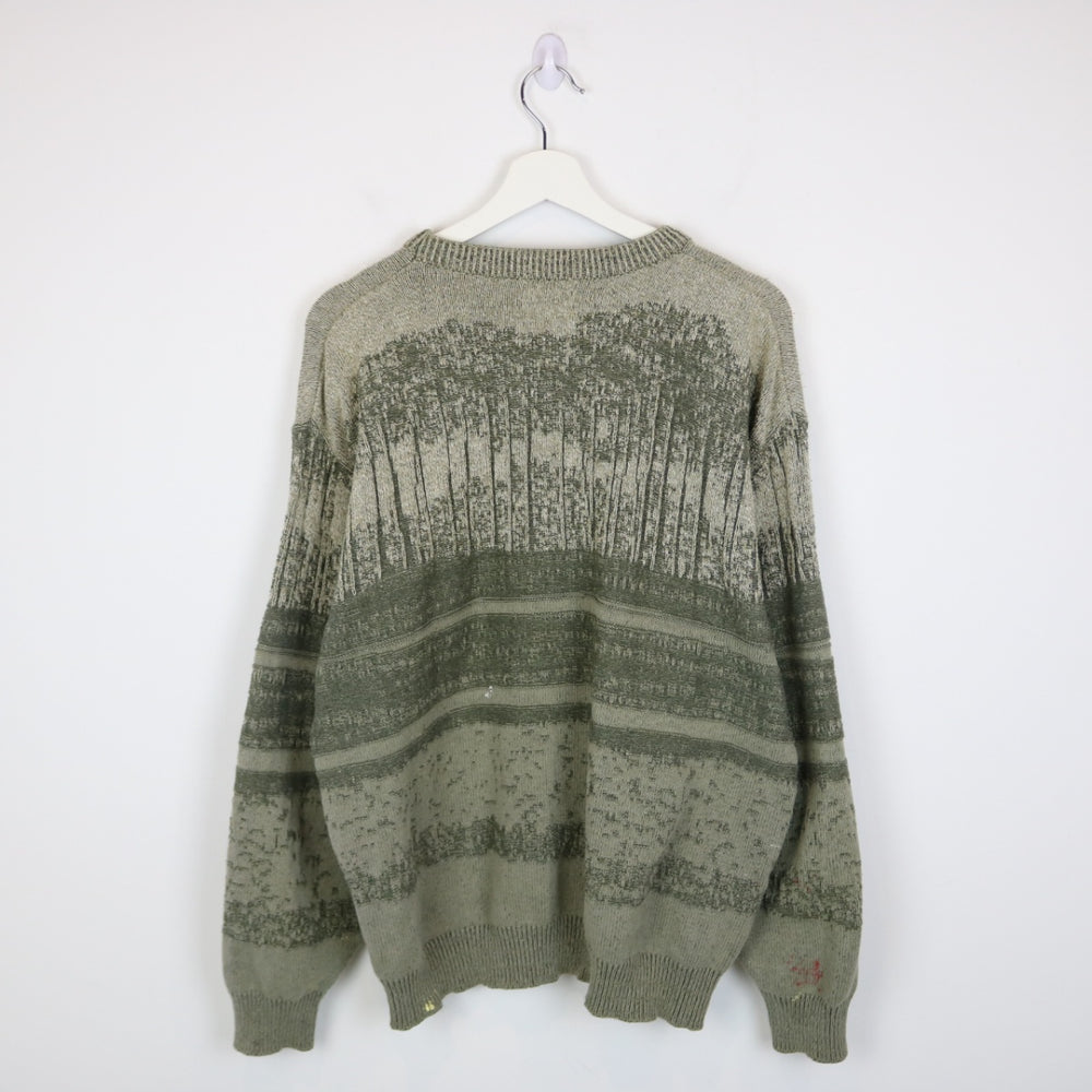 Vintage 90's Wolf Nature Knit Sweater - L-NEWLIFE Clothing