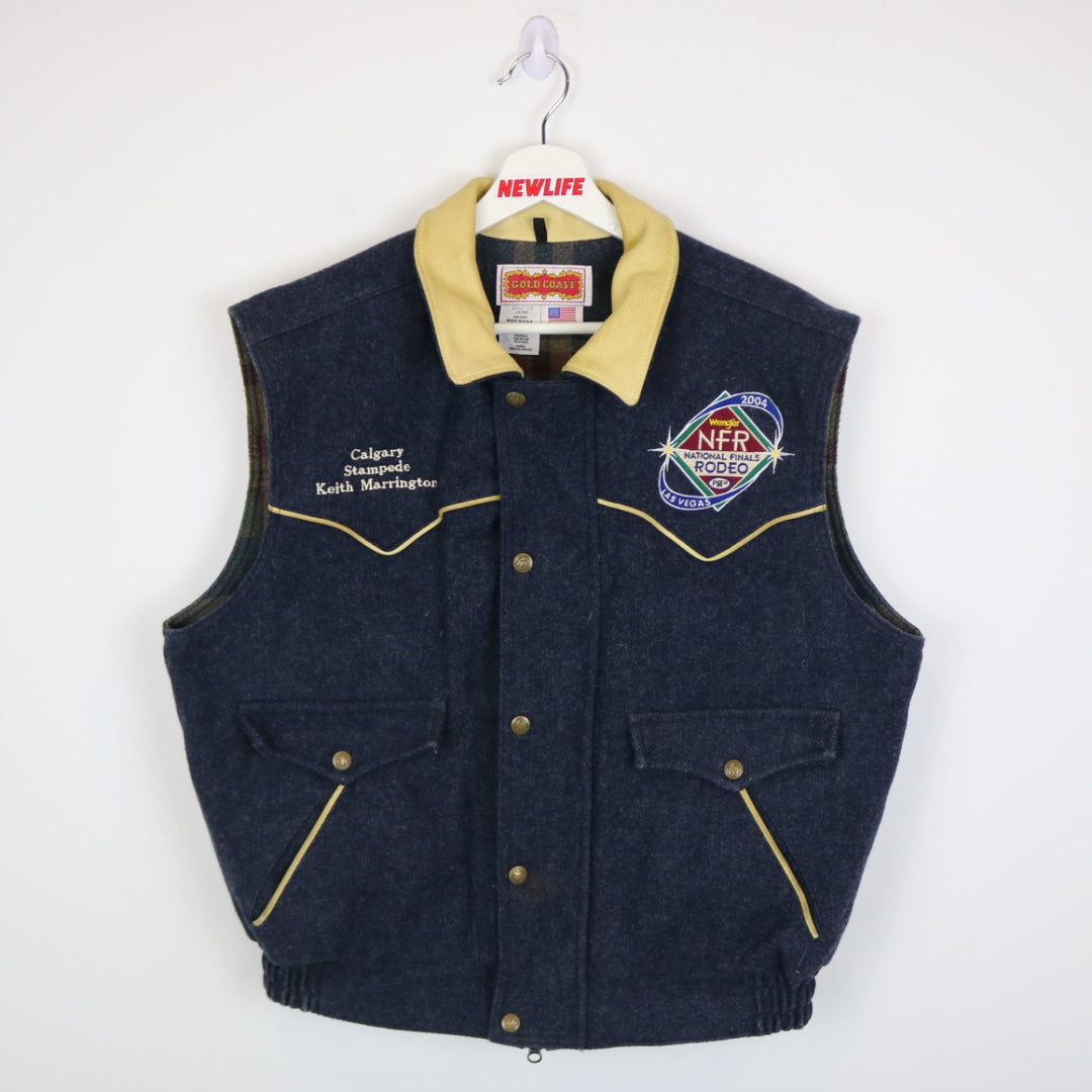 Vintage 2004 National Finals Rodeo Gold Coast Wool Vest - L-NEWLIFE Clothing