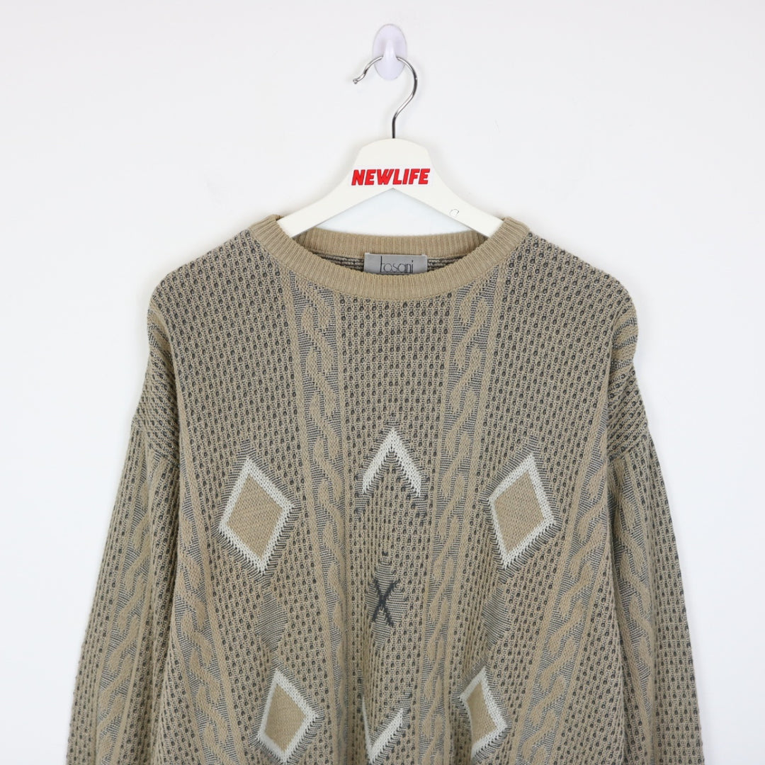 Vintage 90's Tosani Patterned Knit Sweater - M-NEWLIFE Clothing