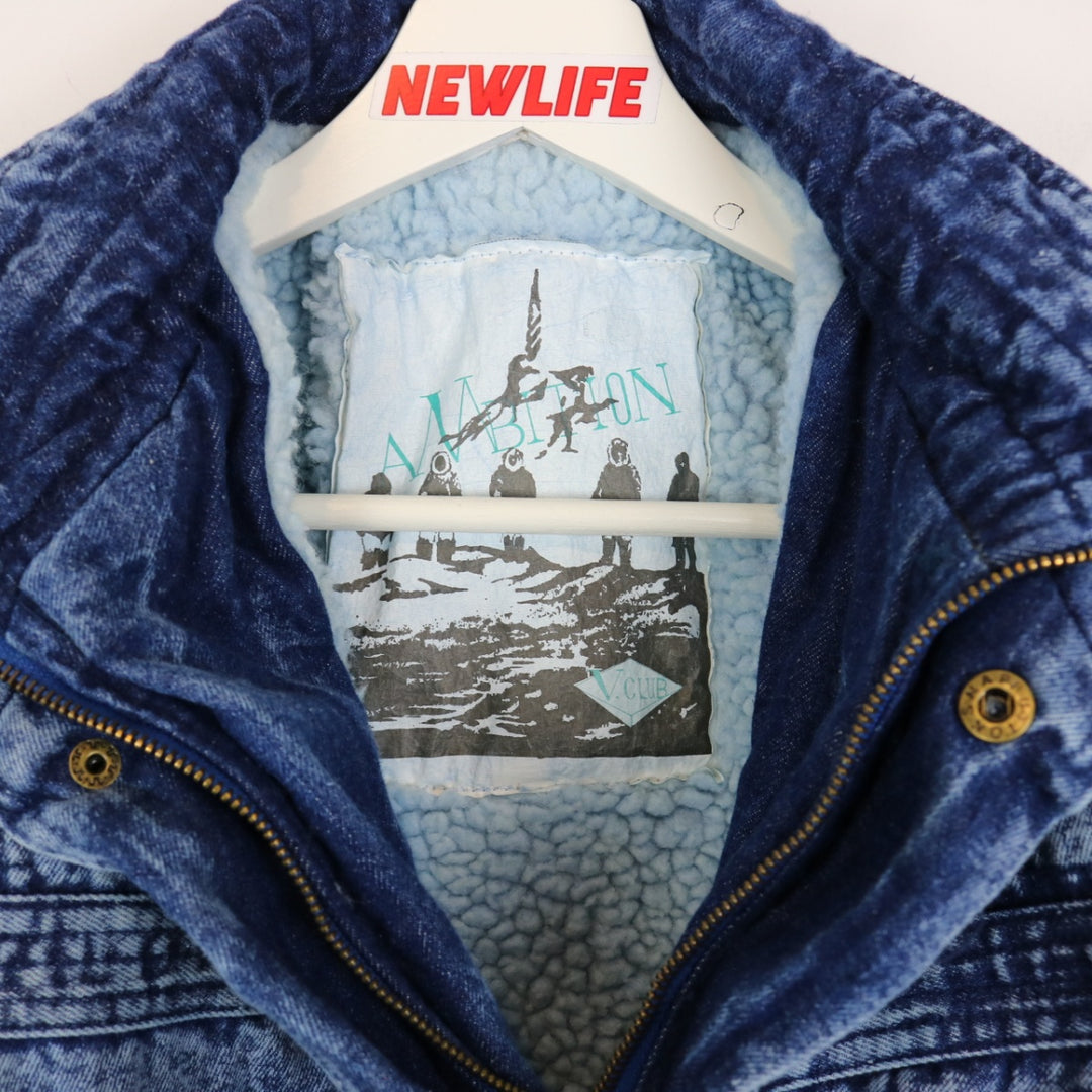 Vintage 80's Sherpa lined Denim Jacket - S-NEWLIFE Clothing