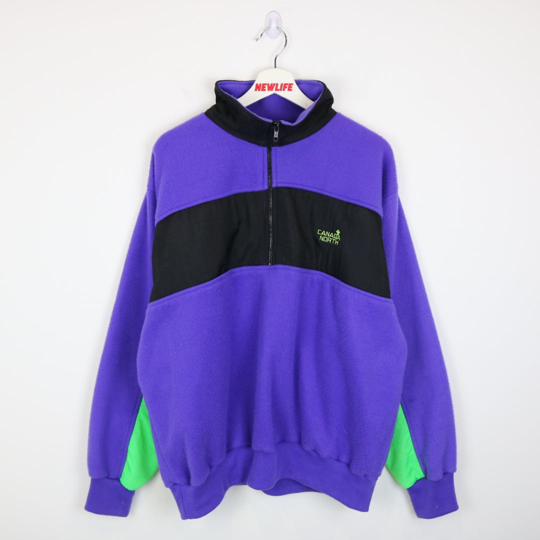 Vintage 90's Canada North Quarter Zip Fleece Sweater - XL-NEWLIFE Clothing