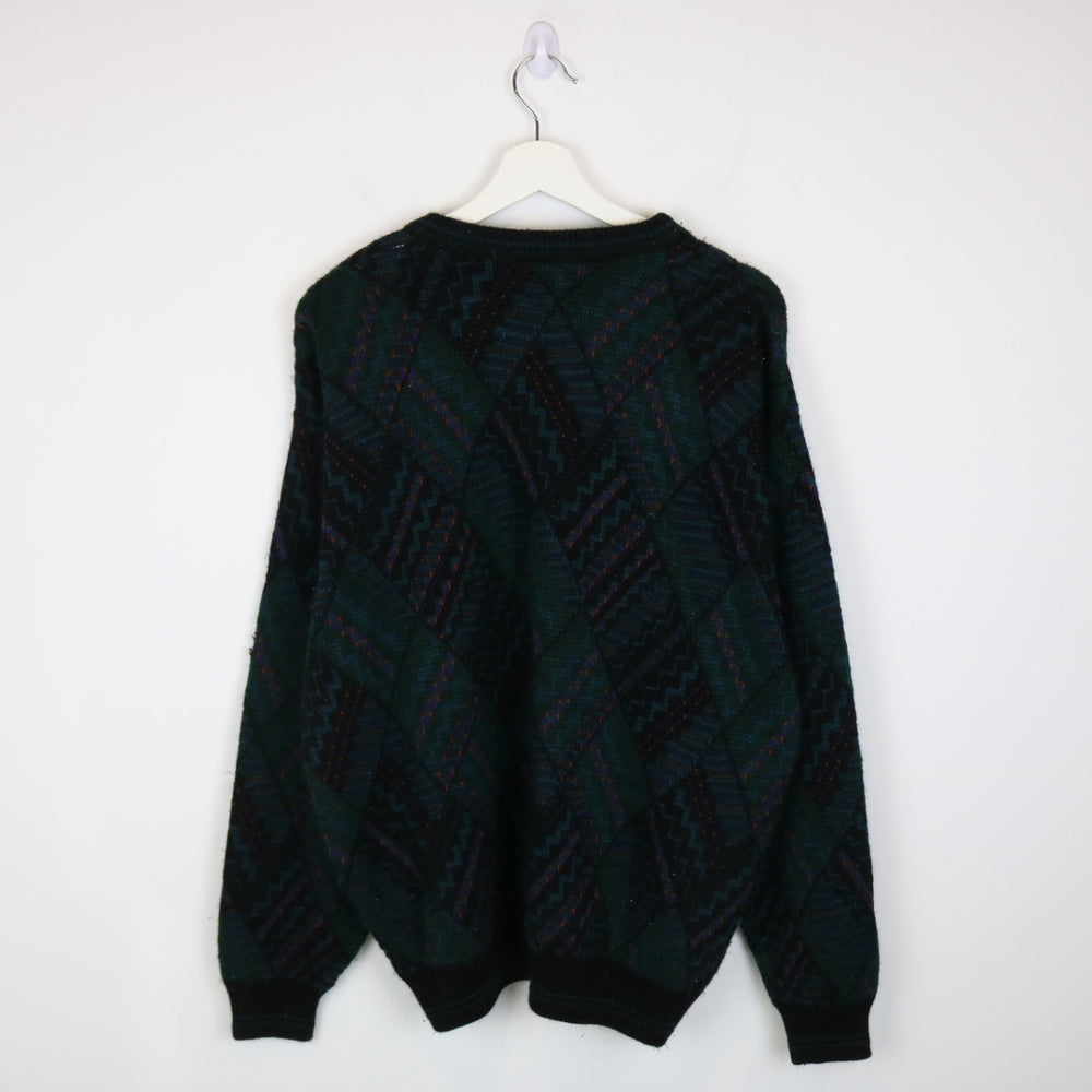Vintage 80's London Fog Patterned Knit Sweater - L-NEWLIFE Clothing