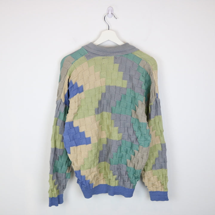 Vintage 90's Textured Knit Collared Sweater - M-NEWLIFE Clothing