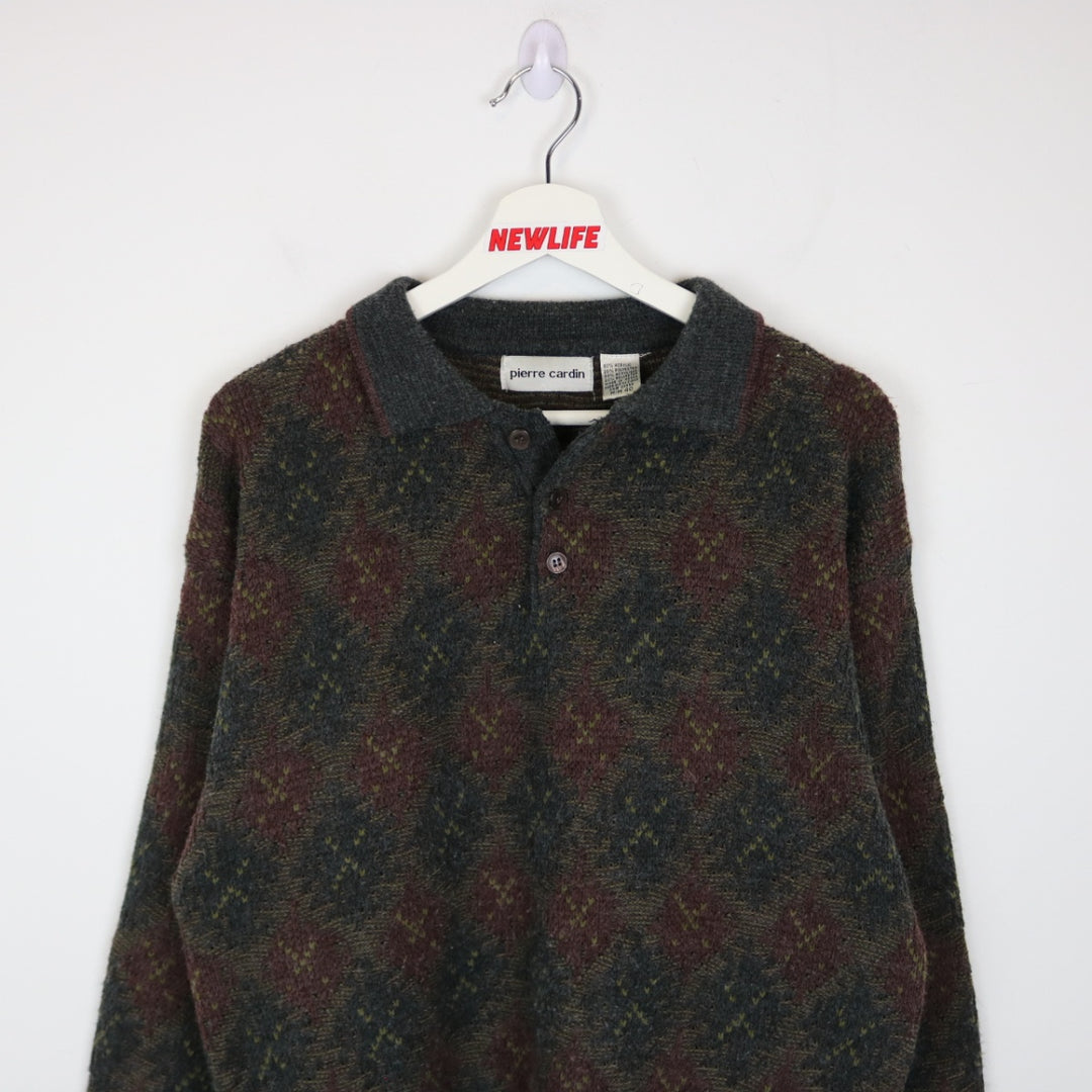 Vintage 90's Pierre Cardin Collared Knit Sweater - M-NEWLIFE Clothing
