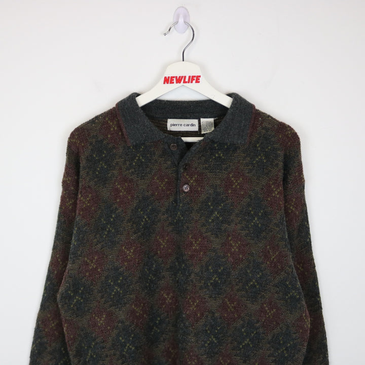 Vintage 90's Pierre Cardin Collared Knit Sweater - M-NEWLIFE Clothing