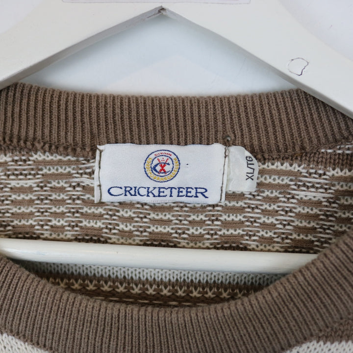 Vintage 80's Cricketeer Patterned Knit Sweater - L-NEWLIFE Clothing