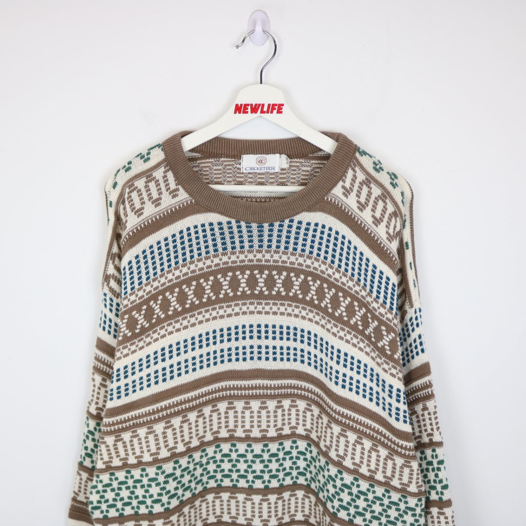 Vintage 80's Cricketeer Patterned Knit Sweater - L-NEWLIFE Clothing