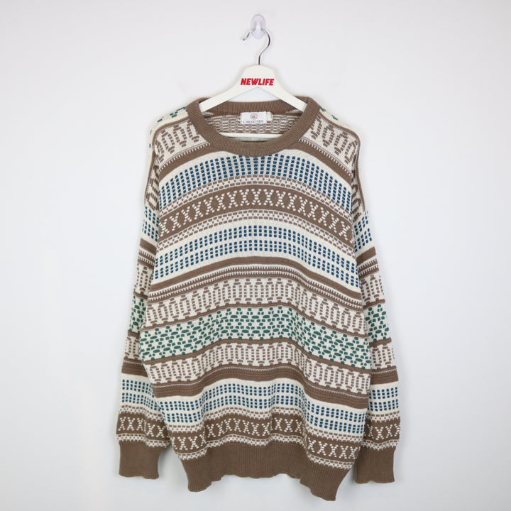 Vintage 80's Cricketeer Patterned Knit Sweater - L-NEWLIFE Clothing