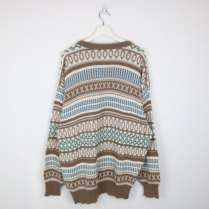 Vintage 80's Cricketeer Patterned Knit Sweater - L-NEWLIFE Clothing