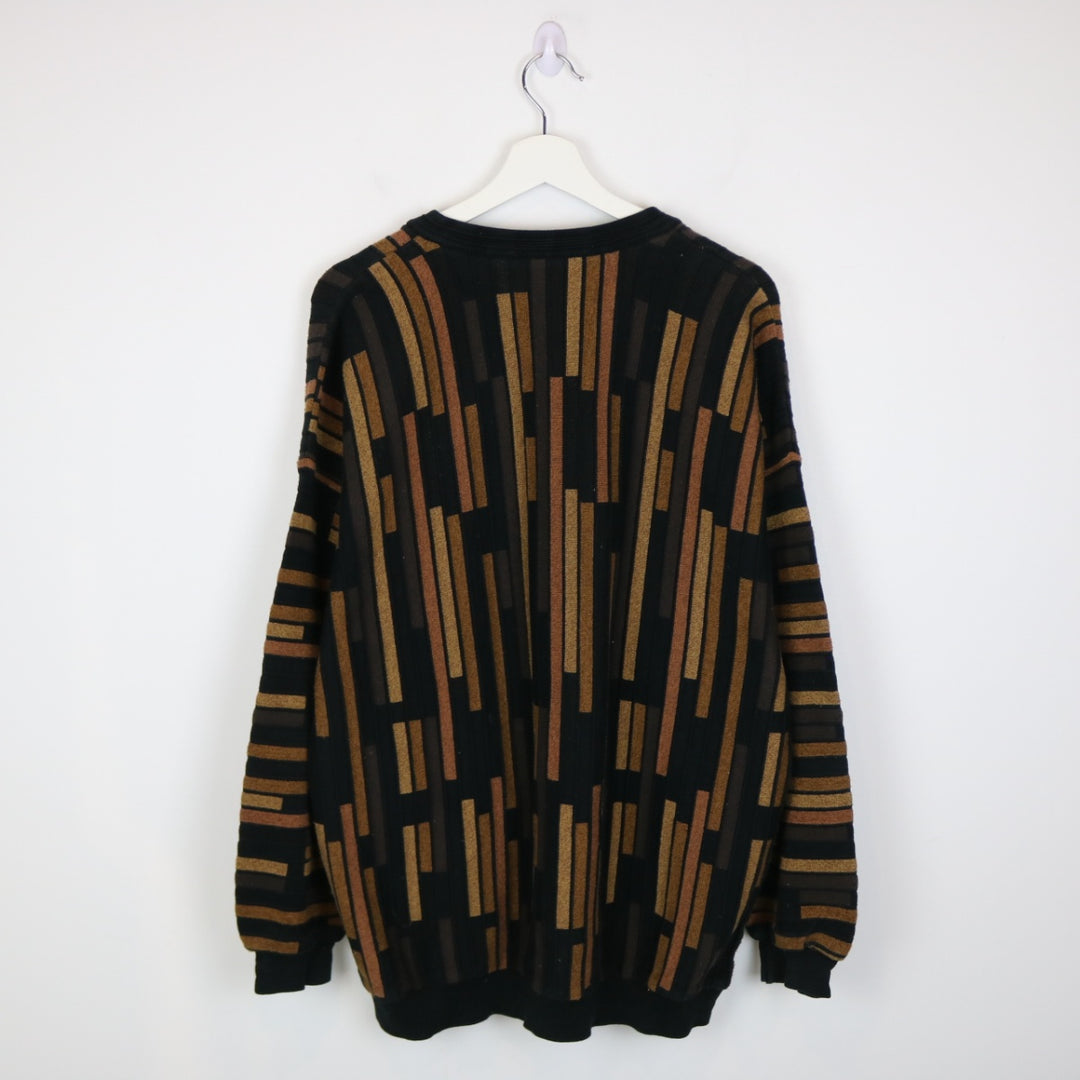 Vintage Textured Patterned Knit Sweater - L-NEWLIFE Clothing