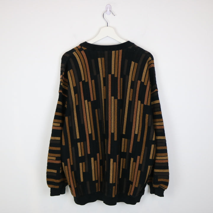 Vintage Textured Patterned Knit Sweater - L-NEWLIFE Clothing