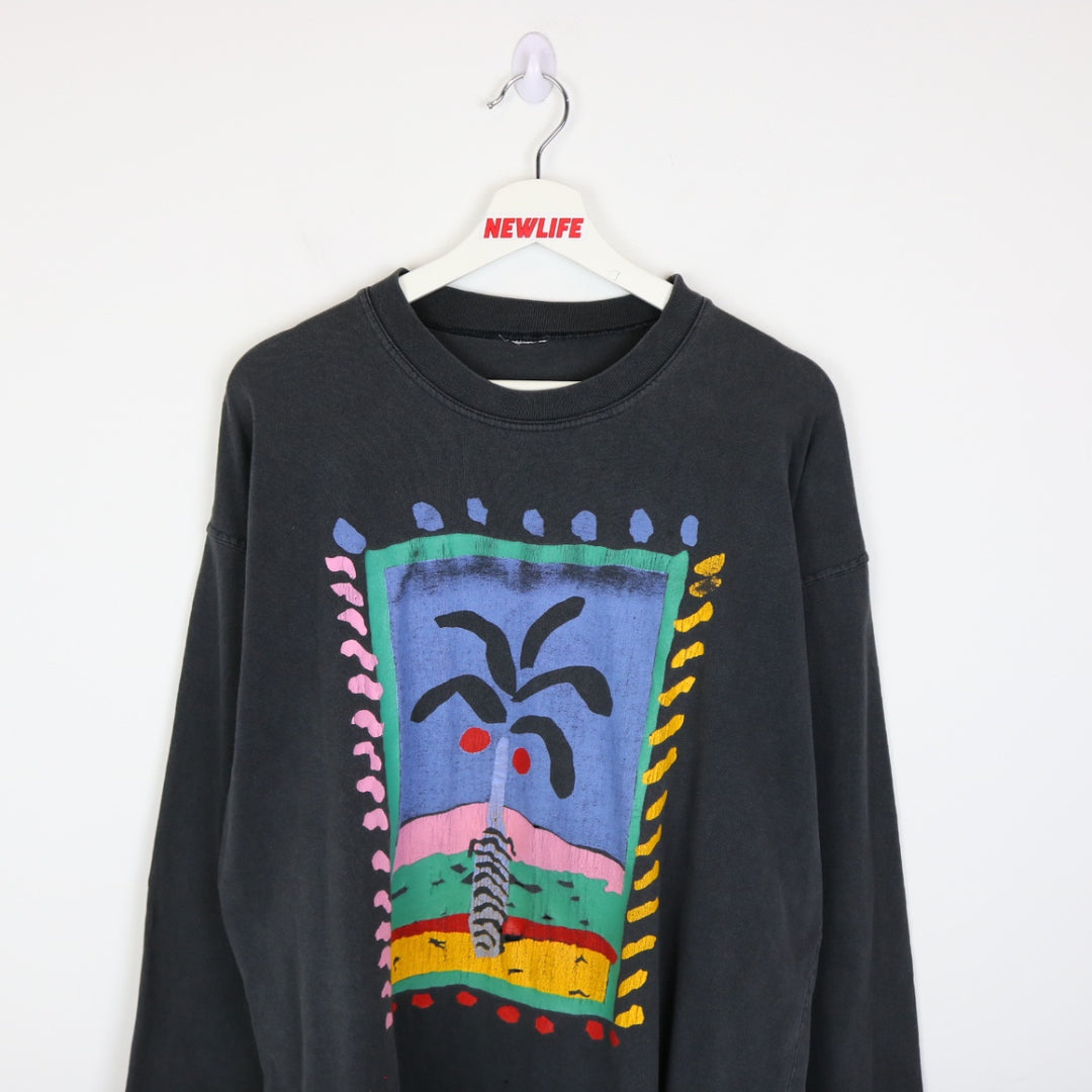 Vintage 90's Abstract Art Long Sleeve Tee - XL-NEWLIFE Clothing