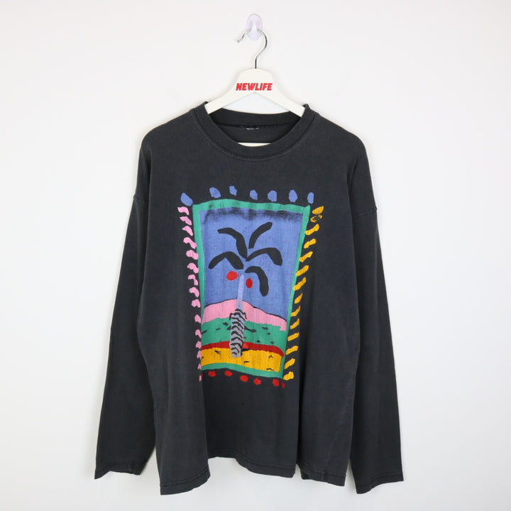 Vintage 90's Abstract Art Long Sleeve Tee - XL-NEWLIFE Clothing