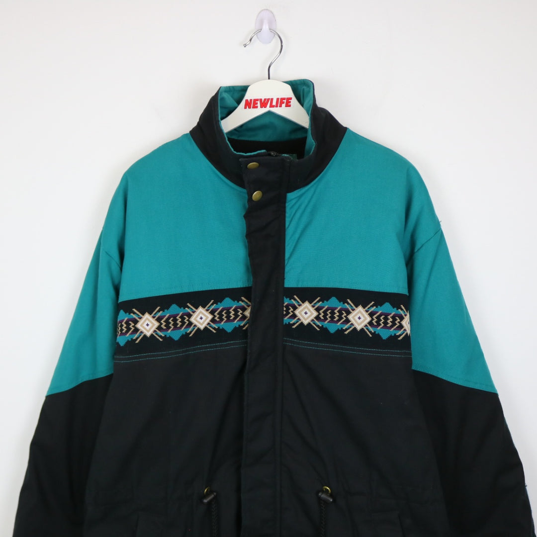 Vintage 90's Canyon Guide Aztec Puffer Jacket - L-NEWLIFE Clothing