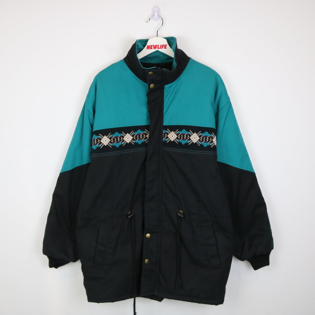 Vintage 90's Canyon Guide Aztec Puffer Jacket - L-NEWLIFE Clothing