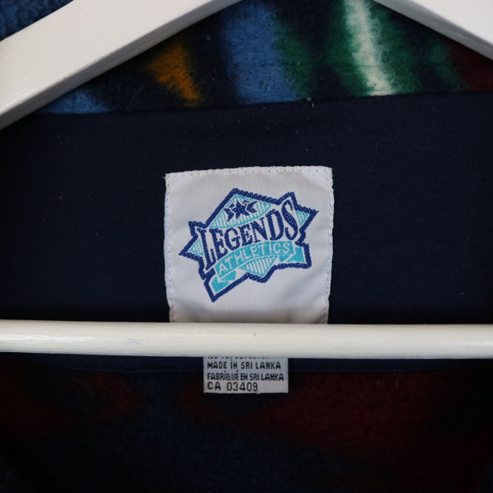 Vintage 90's Legend's Athletics Patterned Quarter Zip Fleece Sweater - L-NEWLIFE Clothing