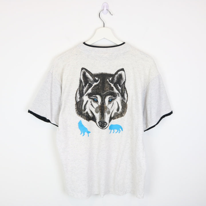 Vintage 90's Wolf Nature Tee - L-NEWLIFE Clothing